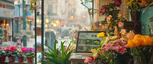 Interior of a top-rated local flower shop with a wide variety of fresh flowers