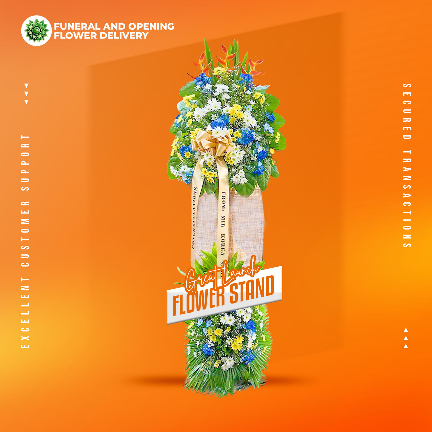 Great Launch Inaugural Stand with vibrant arrangement for grand openings and celebrations