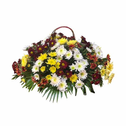 Pleasing Fantasy Basket Arrangement: Assortment of Floweres