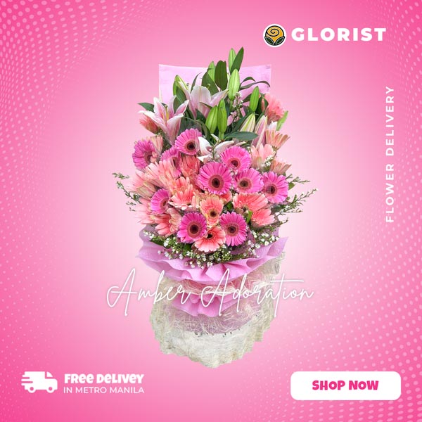 Vibrant Bouquet: Dark and Light Pink Gerberas, Stargazers, and Aster Fillers with Tissue and Abaca Wrap