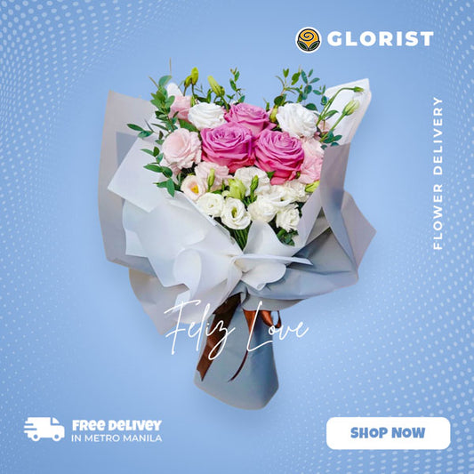 Captivating bouquet featuring Ecuadorian rose and Lisianthus, expertly arranged in a korean wrap and embellished with a satin ribbon. This stunning floral arrangement is perfect for any special occasion, adding beauty and charm to your celebrations.