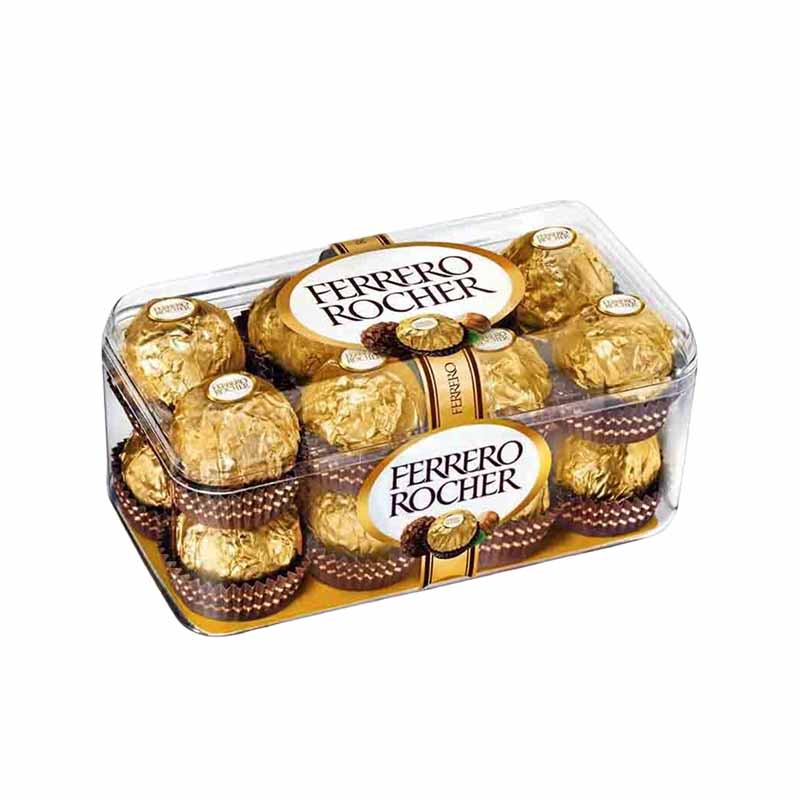 Irresistible T16 Ferrero Rocher chocolate: a delightful blend of rich chocolate, crispy wafer, and hazelnut, perfect for indulgent moments.