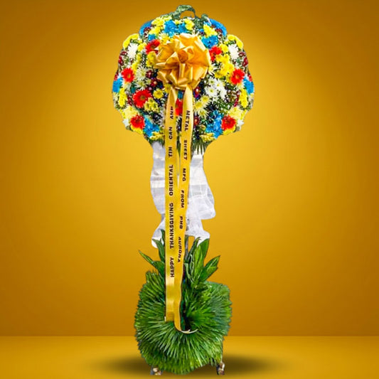 Influential Launch Inaugural Stand with vibrant flowers for grand opening celebrations